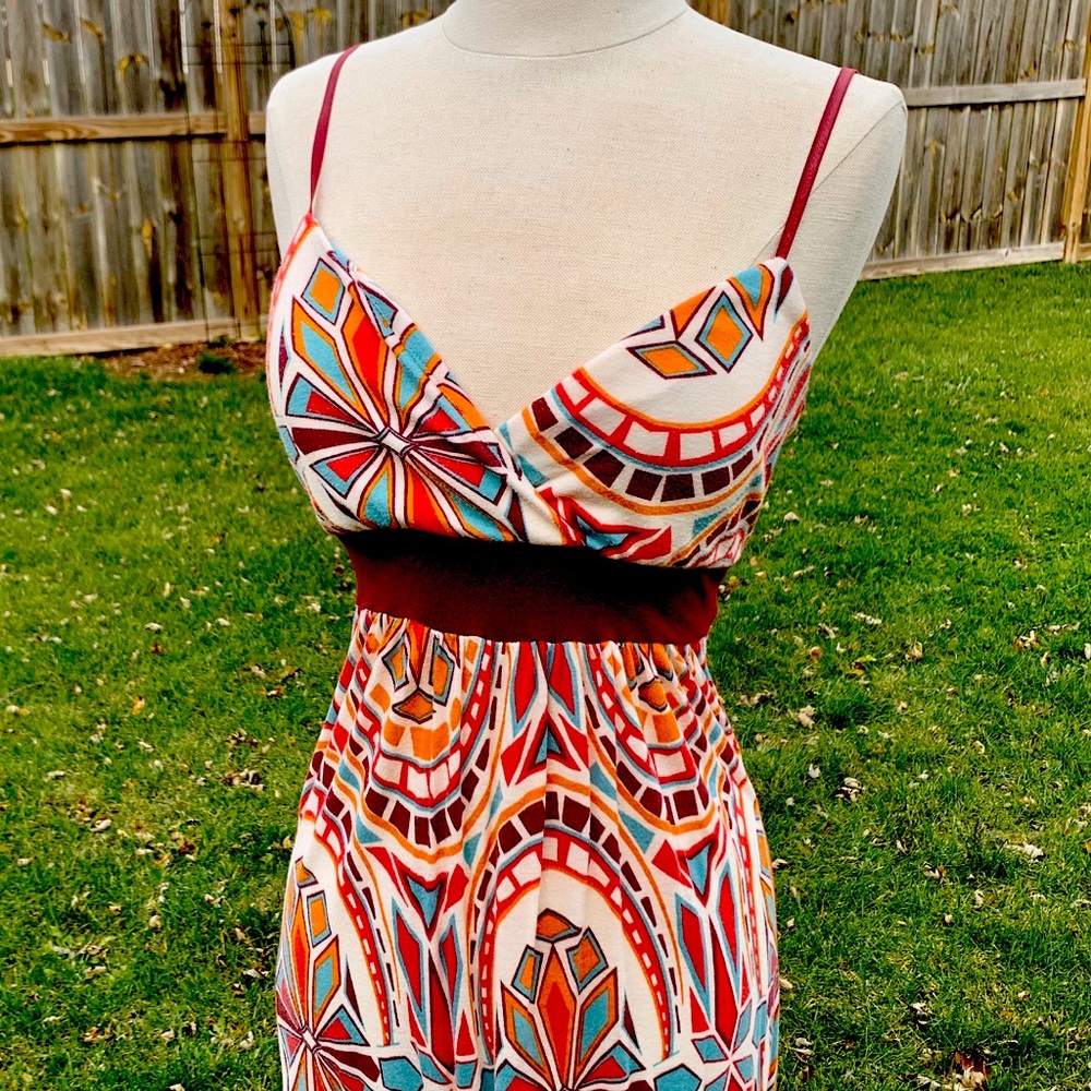 VINTAGE Y2K Spaghetii Strap Midi-Dress~Never Worn~’99~Boho hippie festival rare